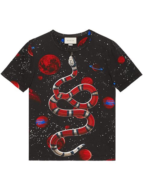 space snake print cotton shirt gucci
